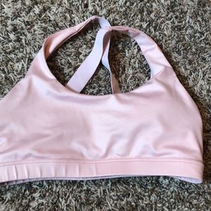 Pink sports bra